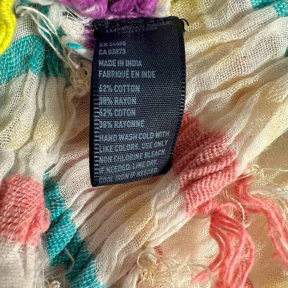 American Eagle | Casual Scarf | Cream/Bright Colours | US OS - Picture 3 of 6
